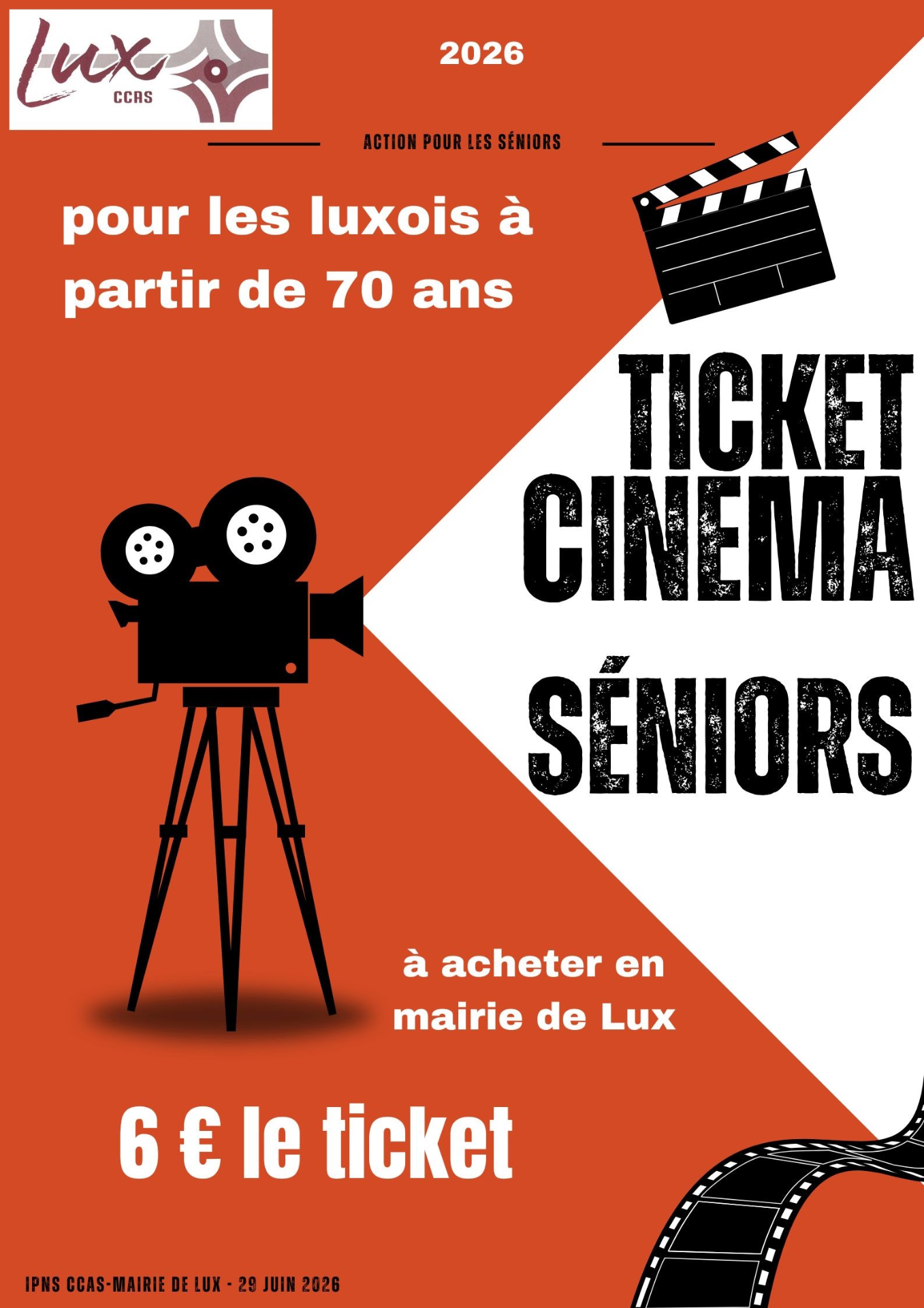 Ticket cinéma sénior